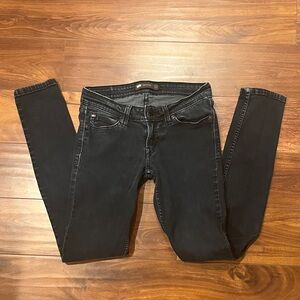 Women's Dark Denim Wash Low Rise Skinny Jeans Size 26 waist